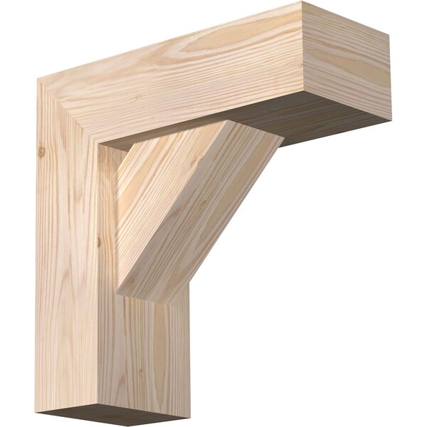 Ekena Millwork Traditional Block Smooth Bracket w/ Offset Brace, Douglas Fir, 5 1/2"W x 14"D x 14"H BKT0604X14X14TRA05SDF - main